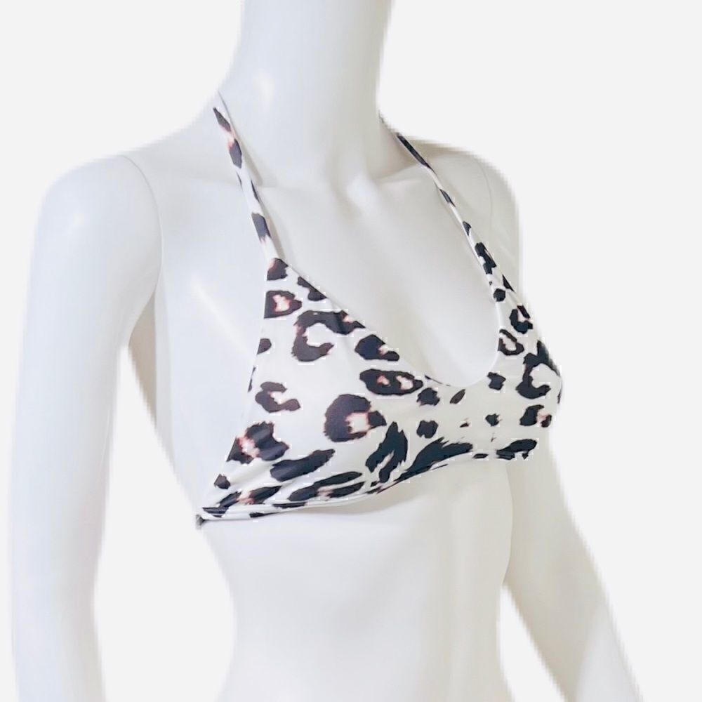 Plumeria Swim Leopard T-Back Bikini Top
